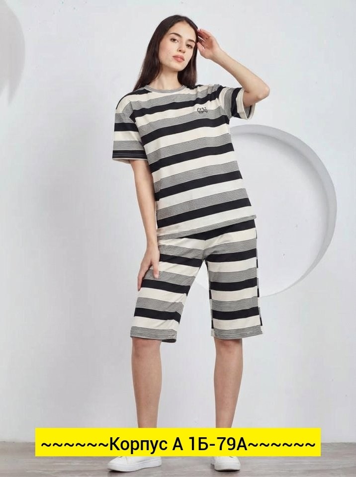 женские костюмы,женская пижама,костюм с шортам,летние костюмы женские,костюм в полоску