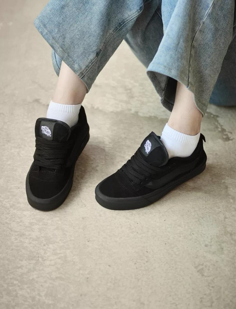 ,черные кроссовки,vans knu skool черные,вансы черные,кеды мужские vans knu skool черные