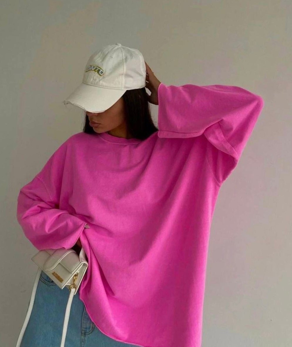 лонгслив свободного кроя,лонгсливы оверсайз розовый,лонгслив женский оверсайз хлопок revati wear 212831682,оверсайз лонгслив,свитшот женский