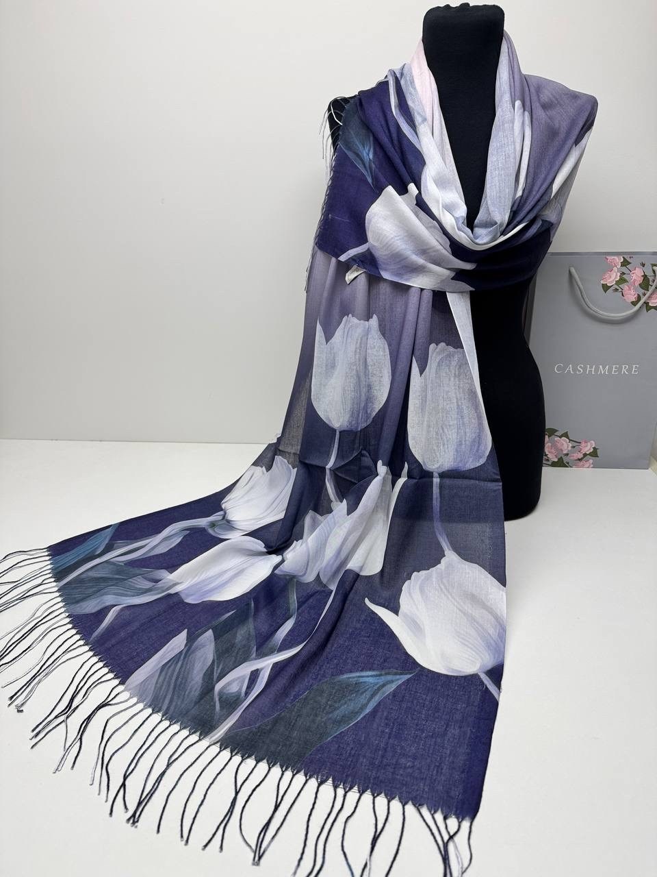 палантин женский,палантин женский с цветочным рисунком 180*80 см. арт. 1423608,палантин шарф,шарфы и платки,платки шарфы палантины шали