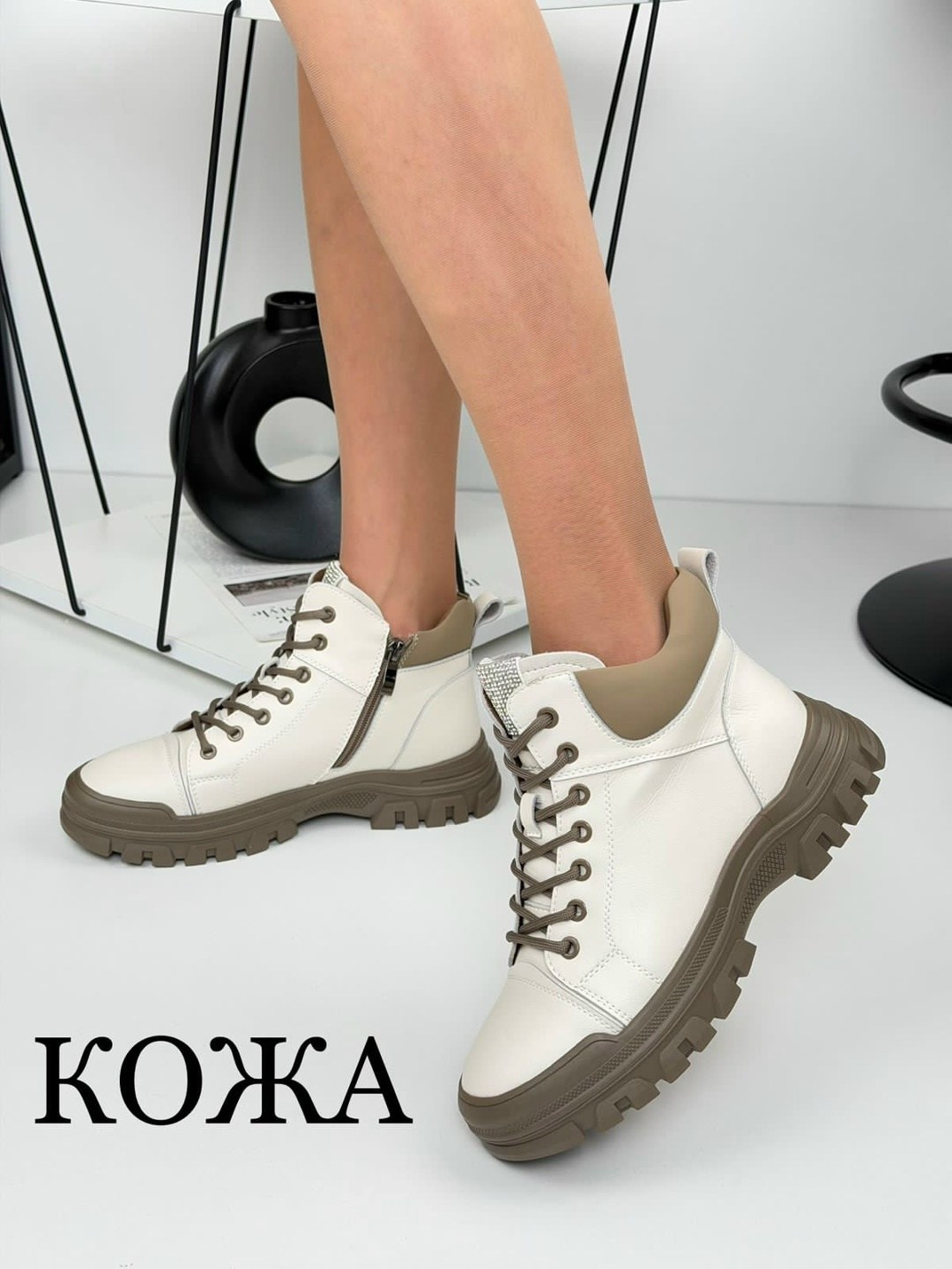 зимние ботинки женские белые натуральная кожа на шнуровке kronstep 43511959,женские ботинки,,женская ,женская зимняя