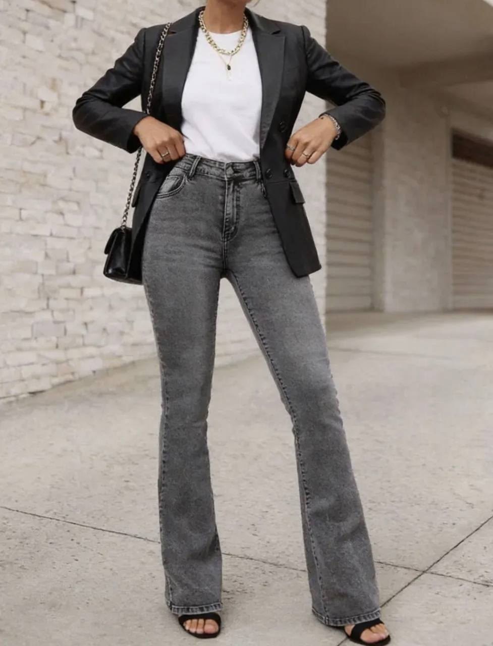 женские джинсы,женские джинсы и брюки,джинсы клеш от колена серые с высокой посадкой,джинсы стрейч женские,джинсы брюки