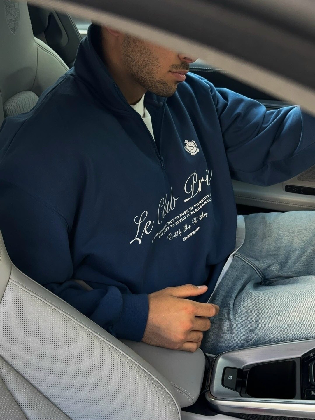 мужская толстовка,мужская кофта,мужские свитшоты,толстовка vendome синий sporty & rich,свитшот на молнии с принтом lia brand