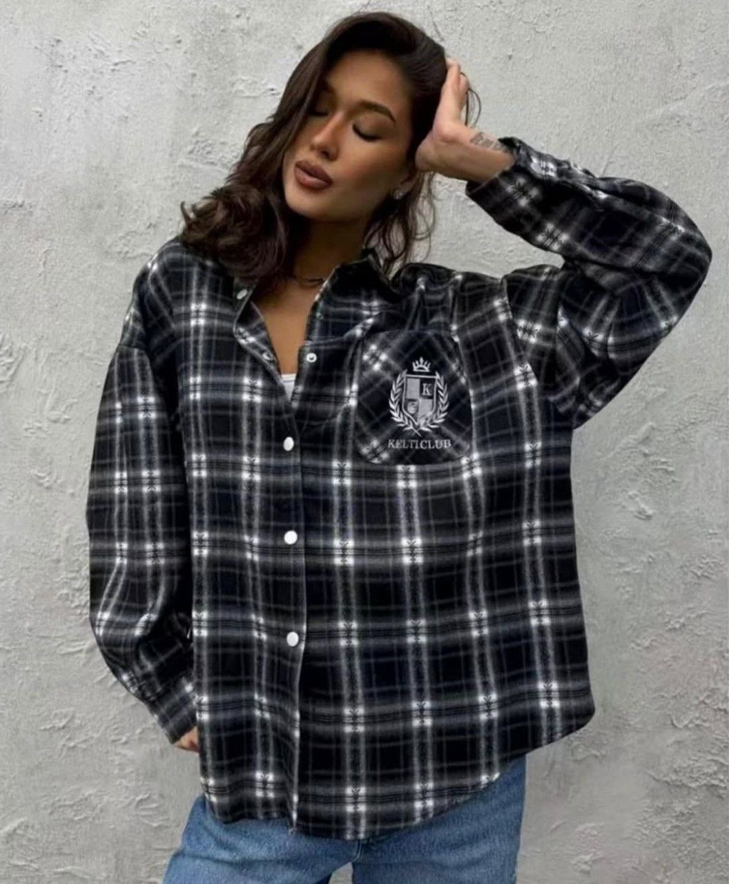 рубашка в клетку оверсайз y2k thirteen brand,рубашка в клетку,женская рубашка,рубашка женская в клетку оверсайз,рубашка в клетку женская