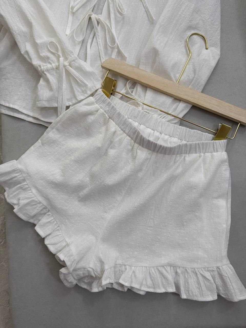 женский костюм,,льняной костюм с шортами,костюм