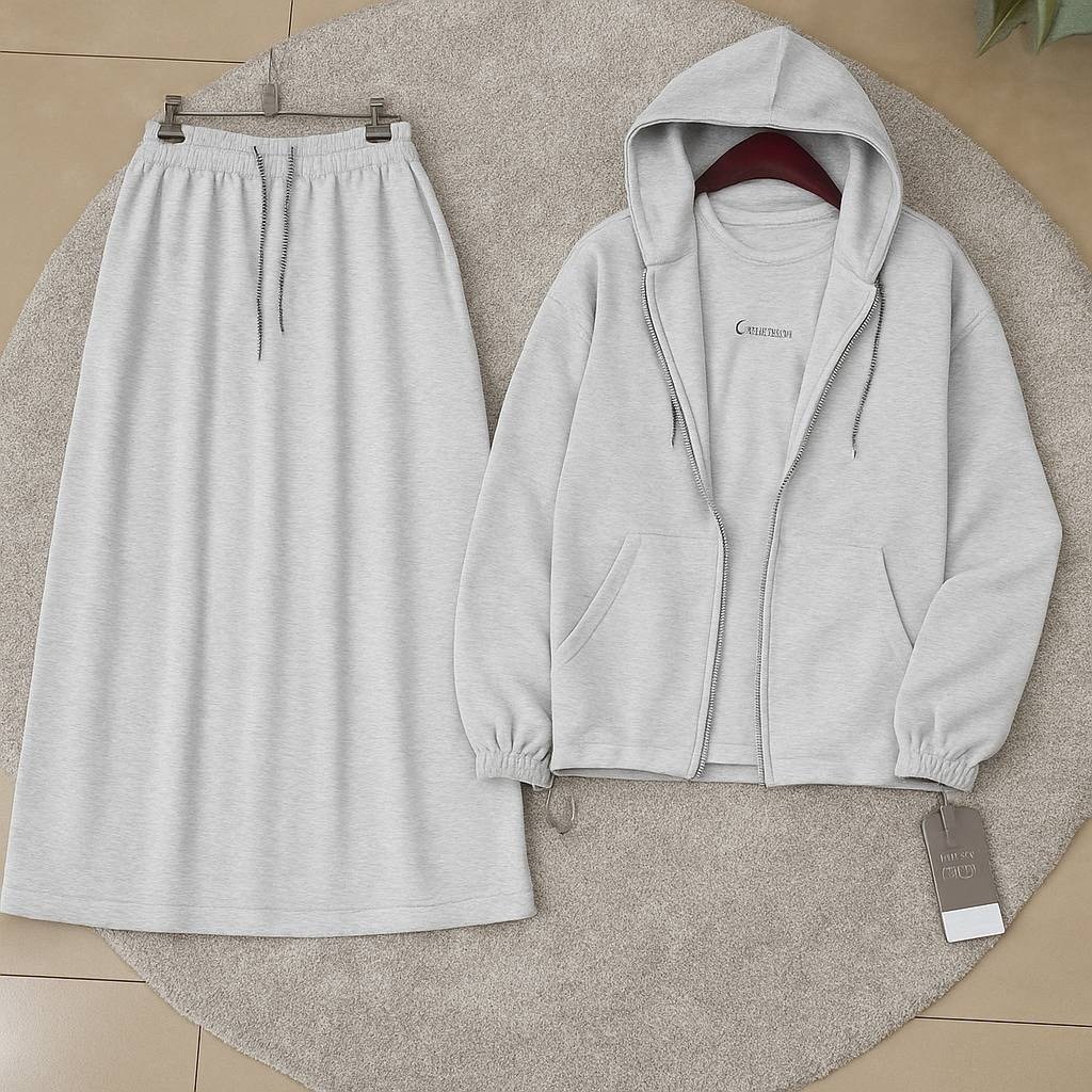 толстовка с юбкой,трикотажная юбка,повседневный костюм,костюм с юбкой,костюм с длинной толстовкой