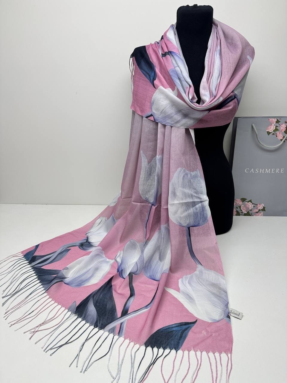 палантин женский,палантин женский с цветочным рисунком 180*80 см. арт. 1423608,палантин шарф,шарфы и платки,платки шарфы палантины шали