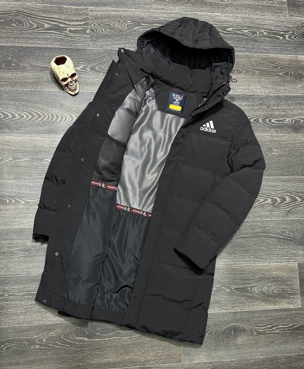 куртка мужская зимняя adidas,куртка зимняя удлиненная adidas,мужской пуховик adidas,зимняя куртка adidas,удлиненная зимняя куртка adidas цвет черный