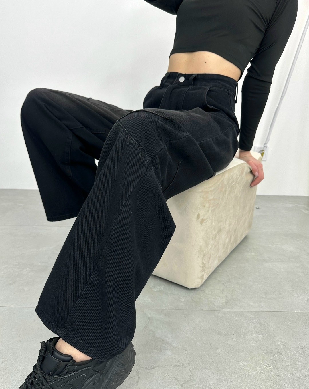 широкие черные джинсы,джинсы широкие,джинсы женские,джинсы женские широкие,женские длинные мешковатые джинсы harajuku черные широкие брюки