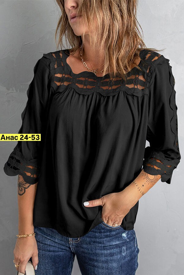 блузка женская черная,женская блуза,блузка женская шифоновая,блузка ажурная,женская блузка