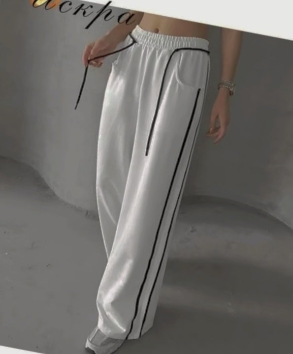 спортивные женские брюки с полосками по бокам,брюки с полоской по бокам женские,спортивные штаны с лампасами,брюки со вставками женские спортивные прямые шикарные свободные с высокой талией,штаны с по