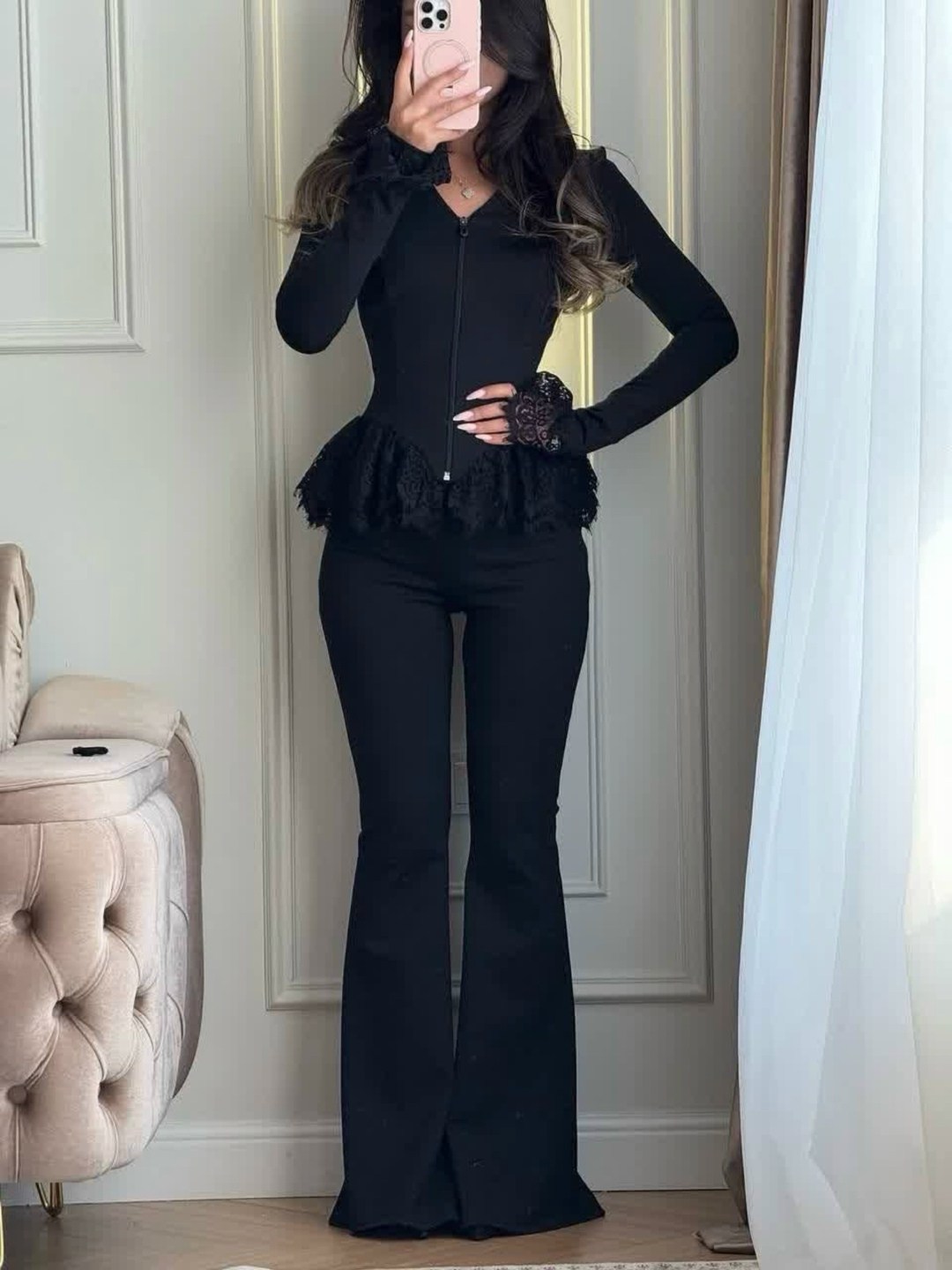 брюки женские клеш,стильные наряды,брюки трикотажные клеш из джерси черные,женские наряды