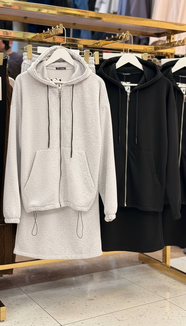 толстовка с юбкой,трикотажная юбка,повседневный костюм,костюм с юбкой,костюм с длинной толстовкой