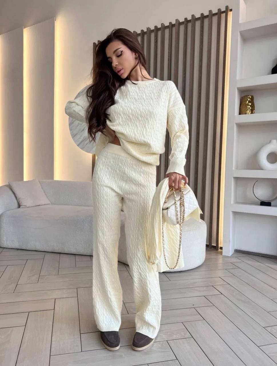 вязаный костюм,вязанный костюм,кашемировый костюм с капюшоном,вязаный костюм женский,теплый вязаный костюм