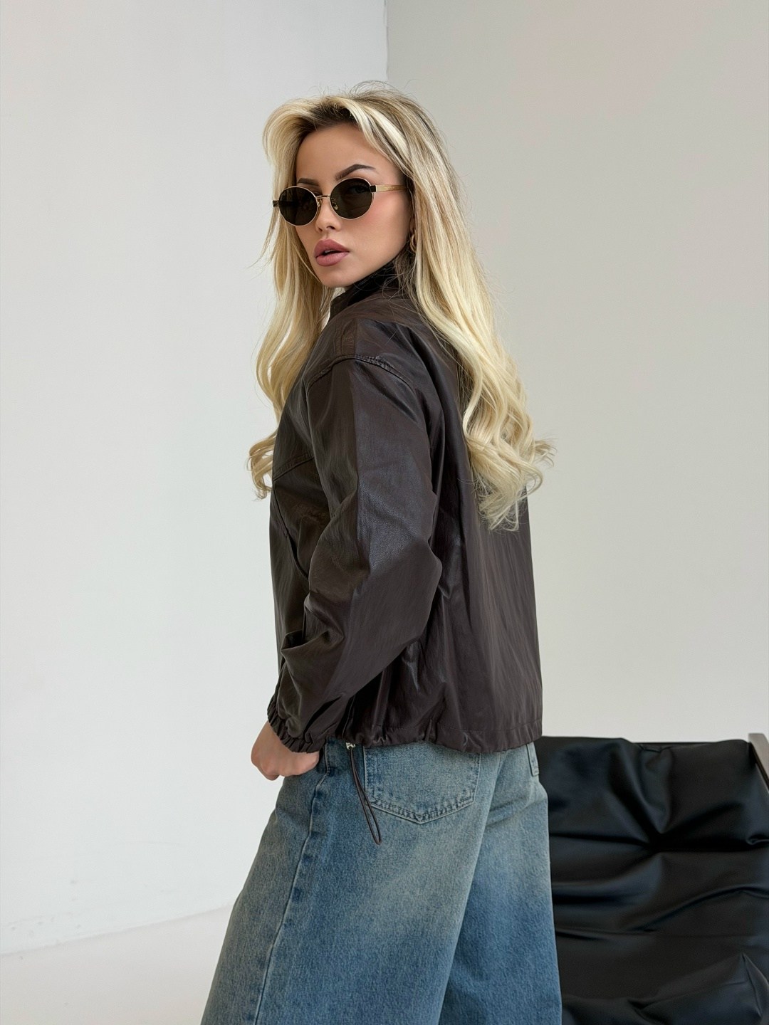 кожаная куртка,косуха кожаная куртка экокожа оверсайз,женская кожаная куртка,куртка бомбер из экокожи emberens,куртка женская