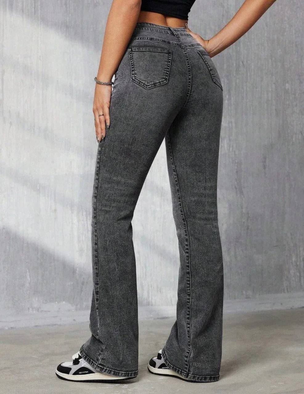 женские джинсы,женские джинсы и брюки,джинсы клеш от колена серые с высокой посадкой,джинсы стрейч женские,джинсы брюки