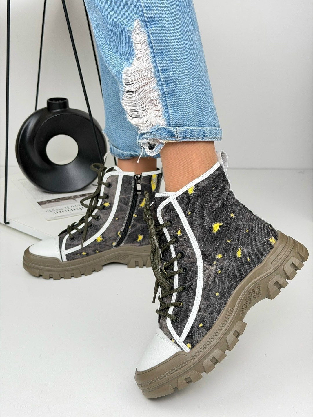 ботинки женские,джинсовые ботинки,,джинсовые кроссовки,модные ботинки