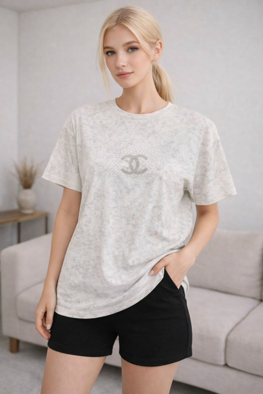 женская футболка,футболки для женщин,футболка,футболка варенка оверсайз,футболка шанель