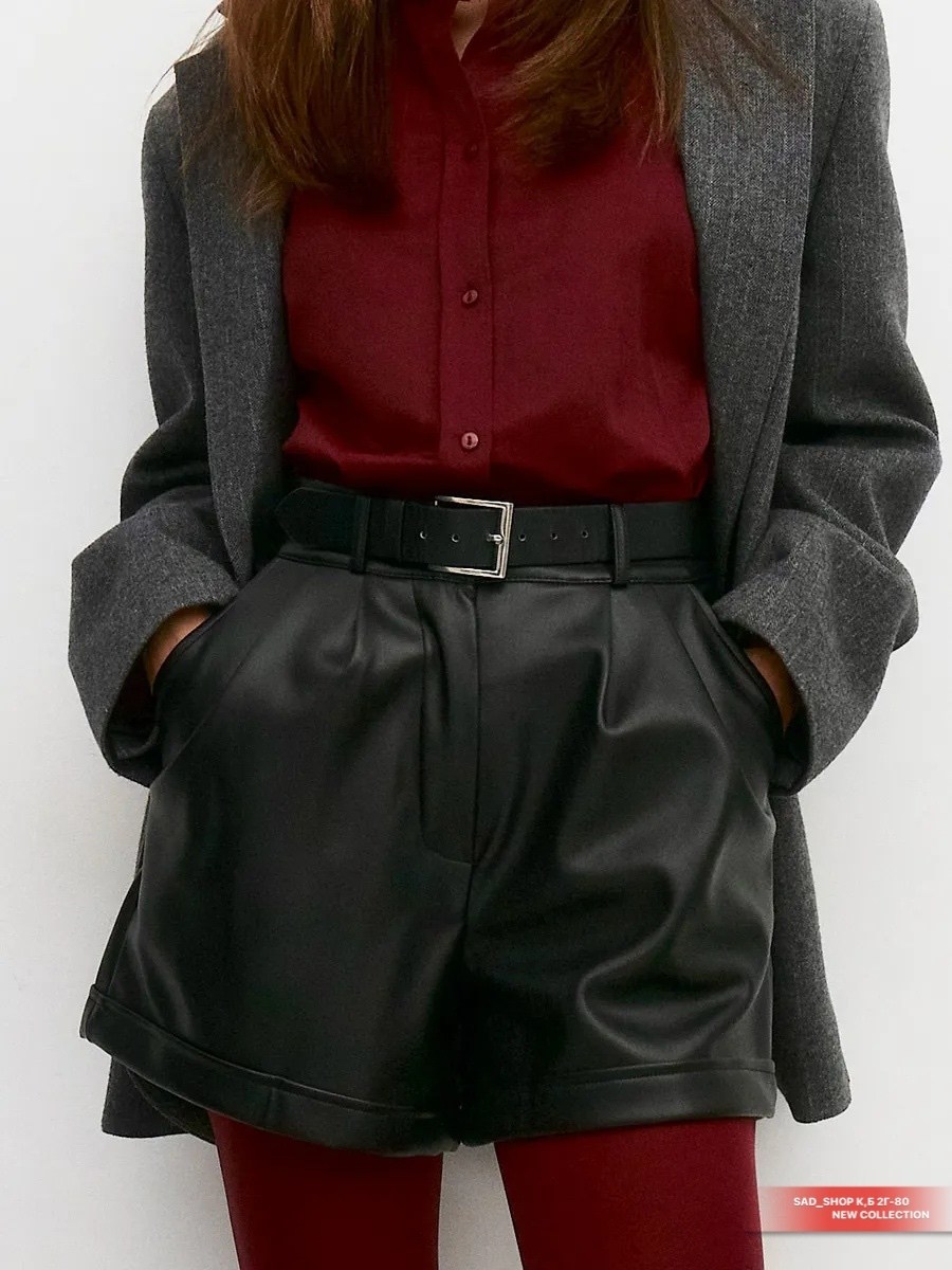 кожаные шорты,шорты женские кожаные,шорты из экокожи женские,женские шорты,кожаные шорты с высокой талией