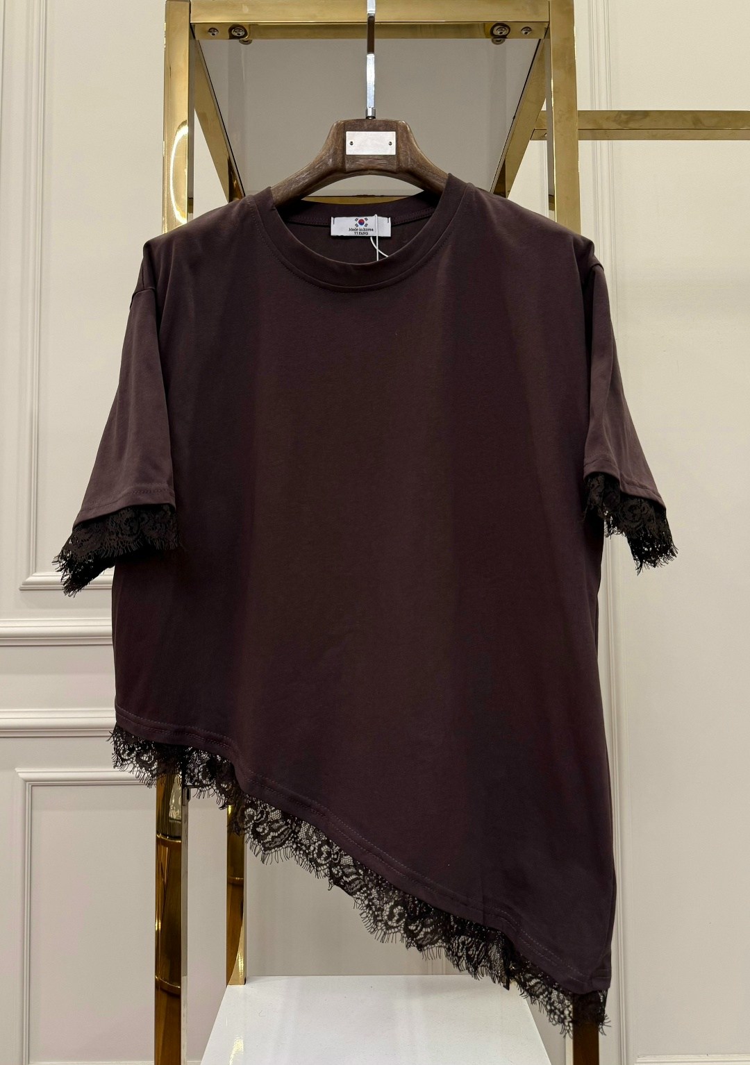 футболка с кружевами,футболки модные,футболка с оборками,футболка женская