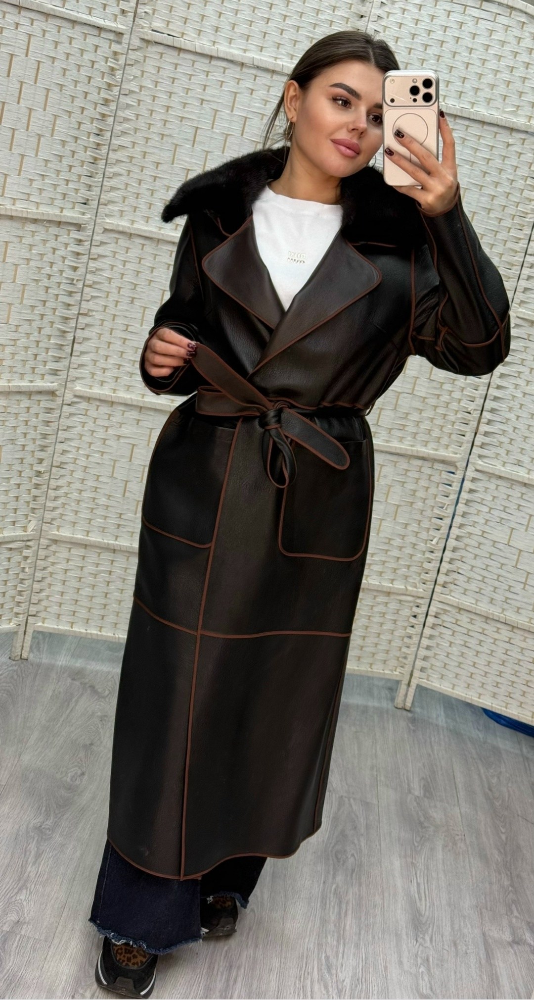 дубленка натуральная овчина тоскана удлиненная с поясом,дублёнка женская авиатор удлиненная натуральная,женская прямая дубленка черная длинная,женская дубленка,дубленка длинная кожаная emberens