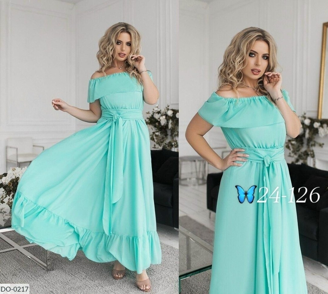 желтое платье,длинное платье летнее,платье шифоновое с воланами длинное,элегантное длинное женское платье в больших размерах 1056-1 "шифон оборка",нарядное платье