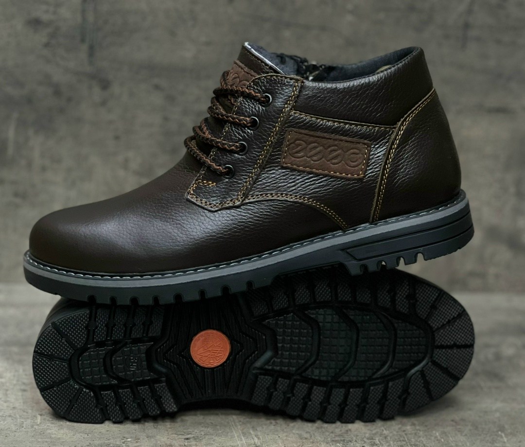 мужские зимние ботинки из натуральной кожи,зимние мужские ботинки, мужская зимняя,ботинки мужские,