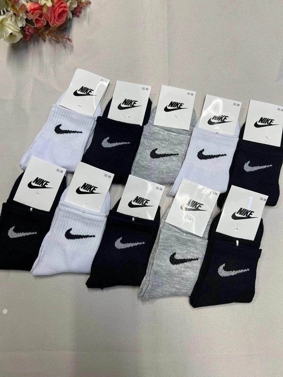 носки мужские 10 пар nike,носки nike мужские,носки высокие nike набор мужских носков,носки мужские,носки средние хлопковые набор 5 пар nike
