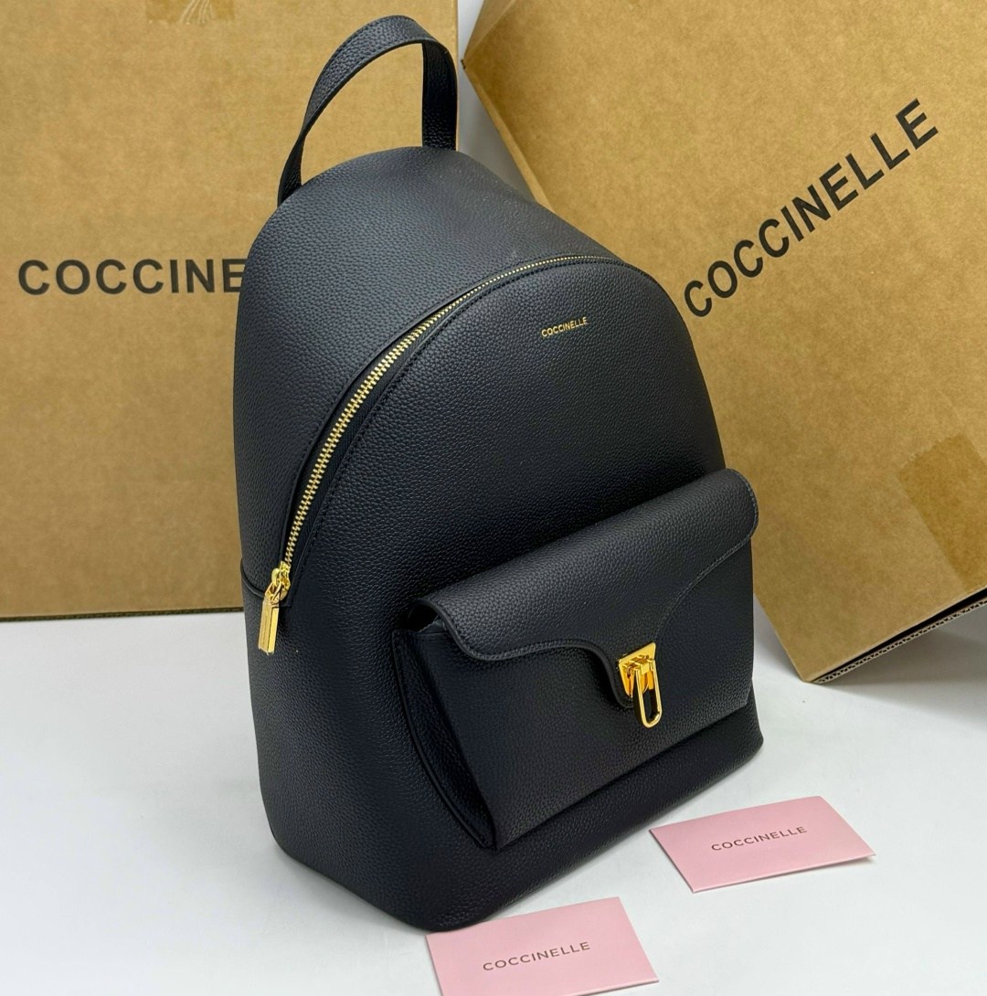 рюкзак coccinelle,черные женские рюкзаки coccinelle,женские рюкзаки,coccinelle кожаный рюкзак,рюкзак