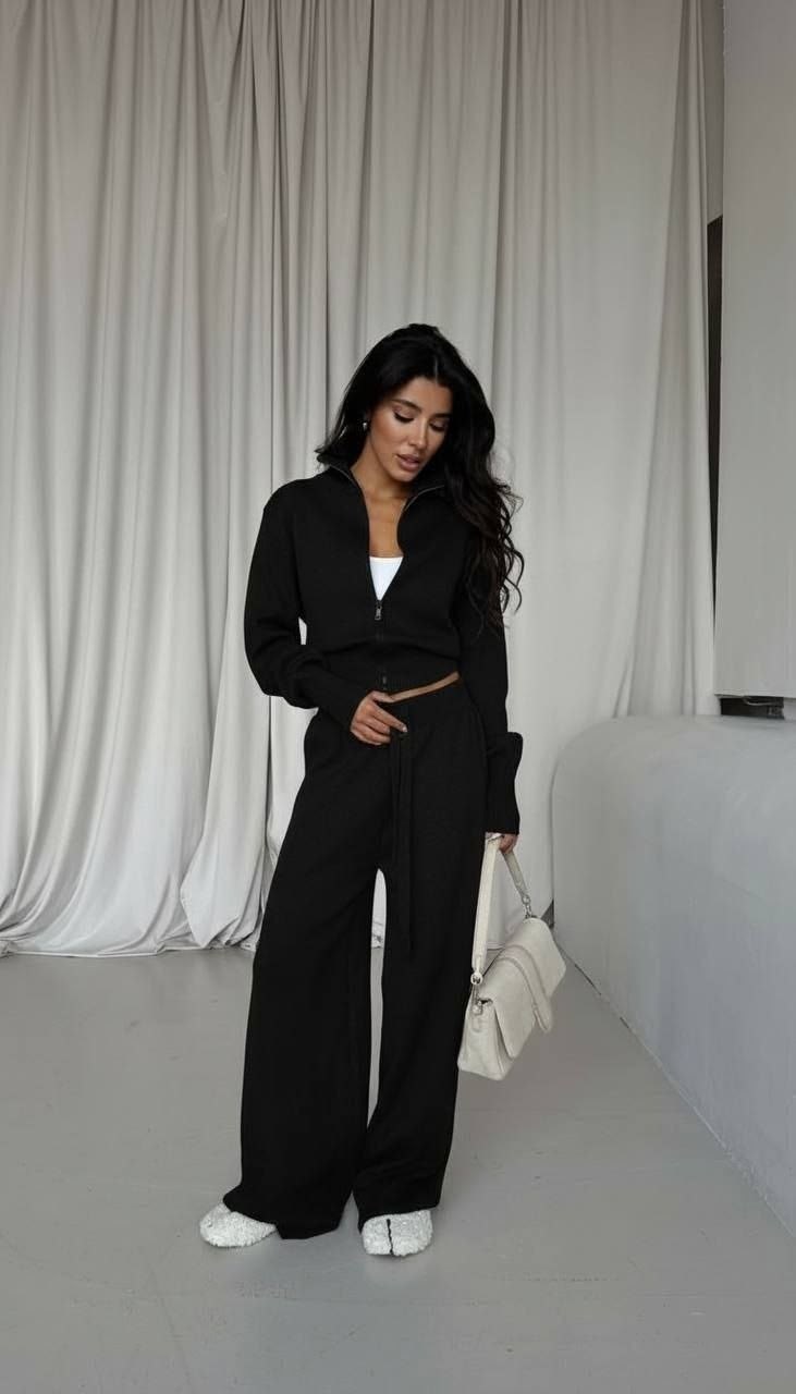 костюм трикотажный,женский костюм,костюм трикотажный вязаный на молнии,костюм брючный трикотажный