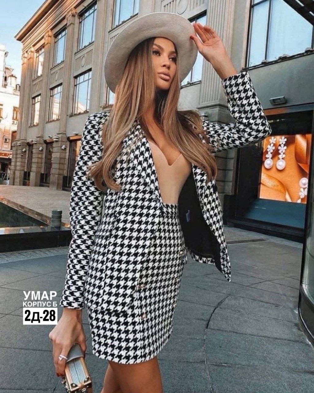 костюм юбка и пиджак гусиная лапка,женские костюмы с юбкой,костюм пиджак и юбка,костюм с юбкой,твидовый костюм с юбкой