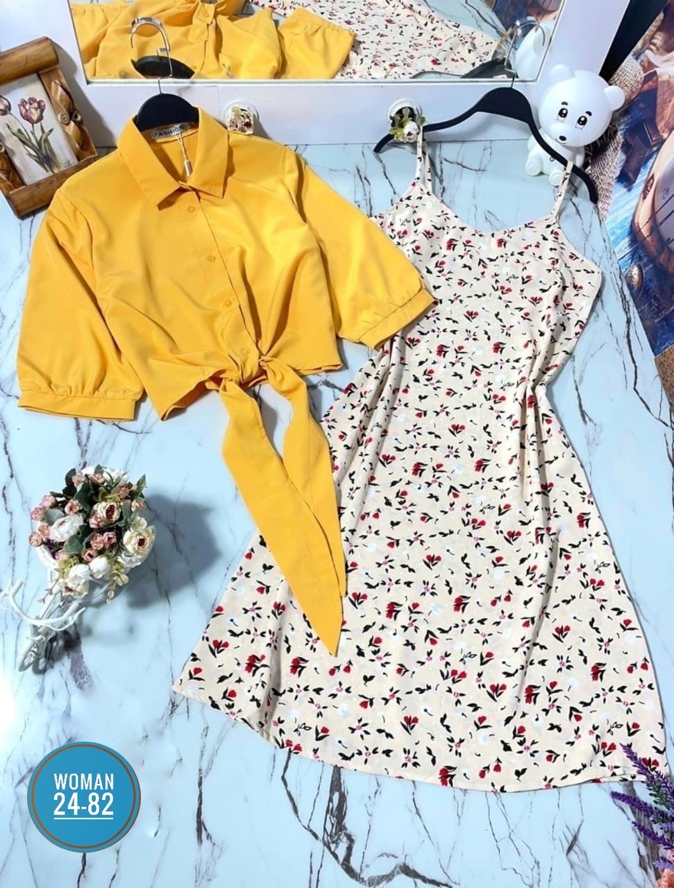 платье летнее женское,стильное платье,костюм с платьем,платье сарафан с рубашкой,мода двойка