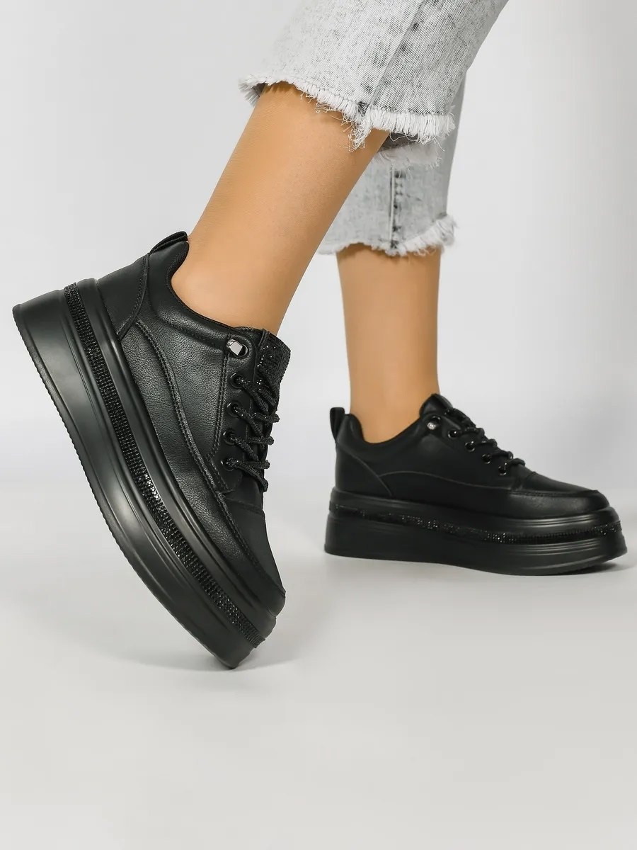 кроссовки женскиe,, женская,кроссовки женские черные,кроссовки на высокой подошве cvmartanni 211982492