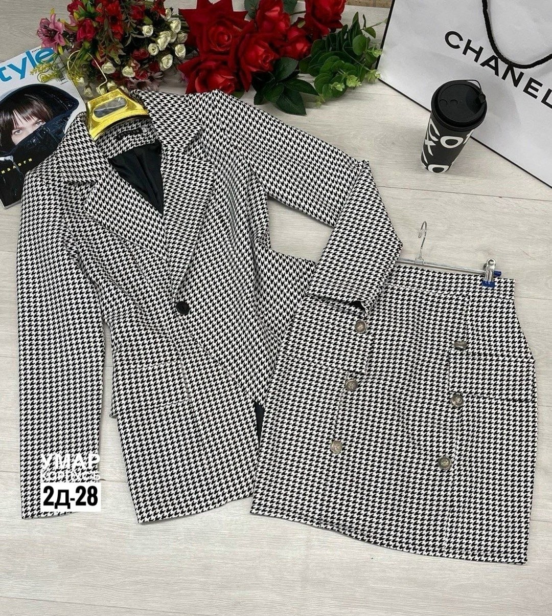 костюм юбка и пиджак гусиная лапка,женские костюмы с юбкой,костюм пиджак и юбка,костюм с юбкой,твидовый костюм с юбкой