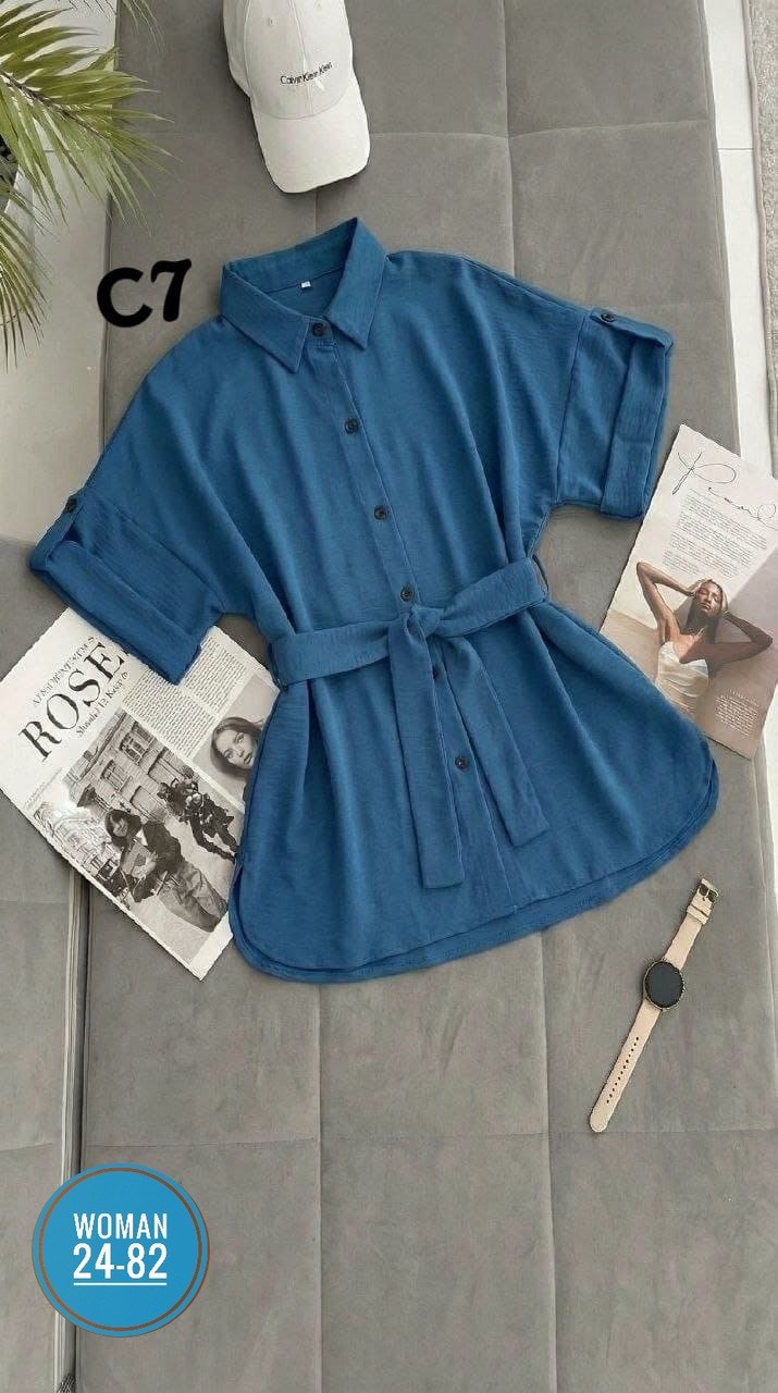 женская рубашка,джинсовая рубашка женская,рубашка туника,рубашка с поясом,женские блузки и рубашки