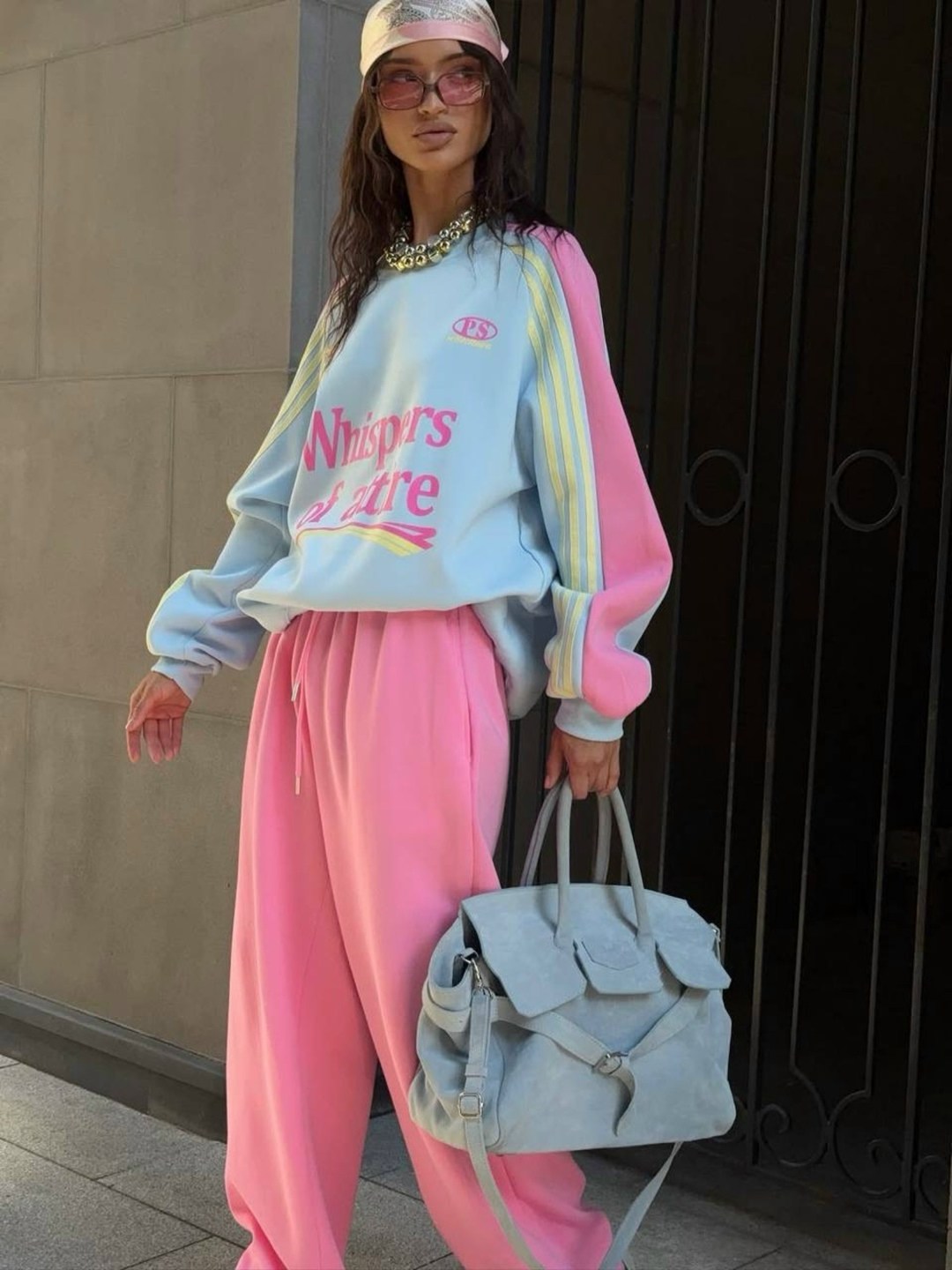 свитшот attire свободного кроя,брюки свободные,спортивный брюки,широкие брюки