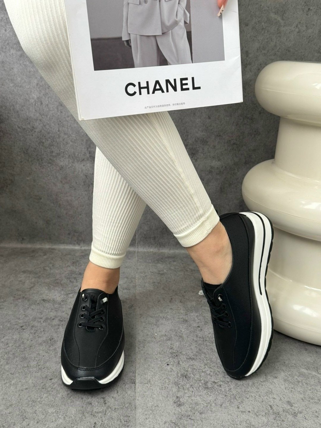 ,кроссовки женскиe,кроссовки chanel женские,chanel кроссовки,кеды chanel premium shoes цвет черный