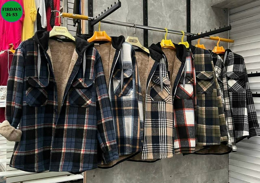 рубашка теплая на меху,клетчатая куртка,рубашка с капюшоном,рубашка на меху,рубашка теплая в клетку с капюшоном