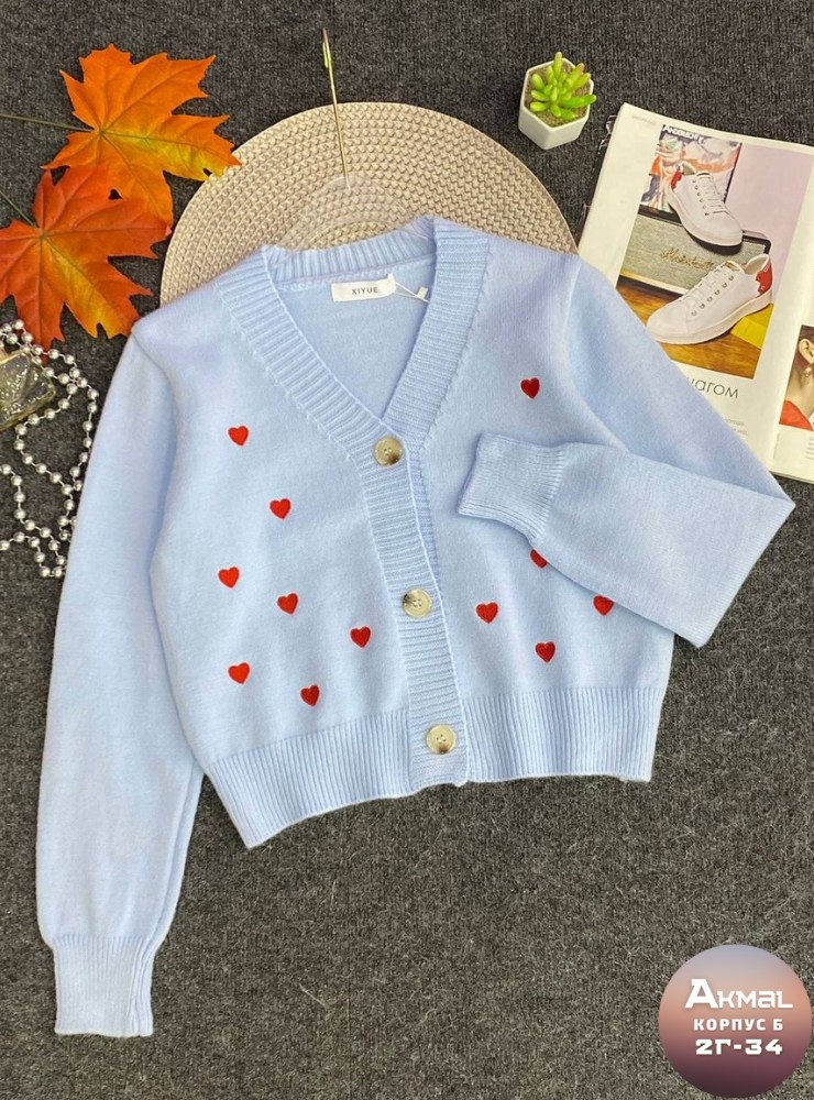 кардиган с вишенками,кофта кардиган,кардиган,вязаный кардиган,кофта женская