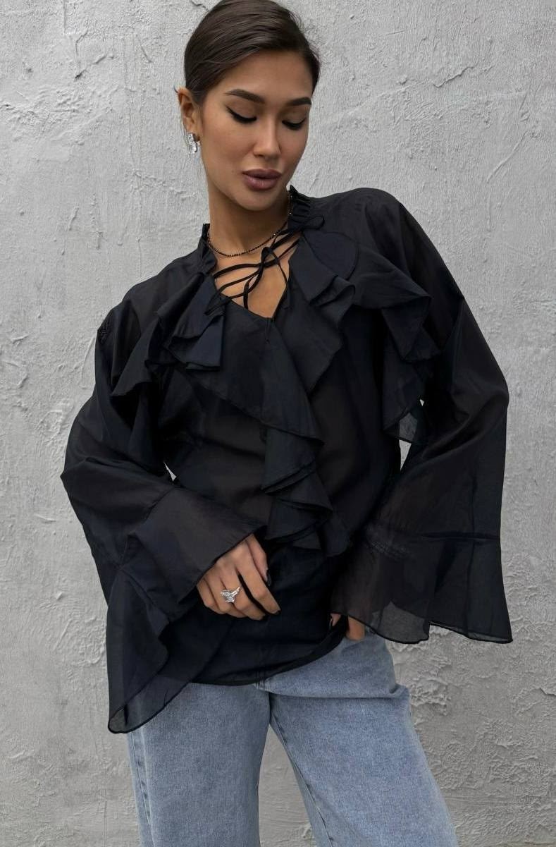 блузка с оборками,блузка с рюшами,женская блузка,блуза кремовый,блузка