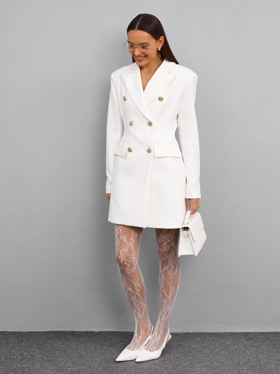 платье пиджак белое,платье пиджак,белое платье жакет,платье-пиджак женское,двубортное платье пиджак