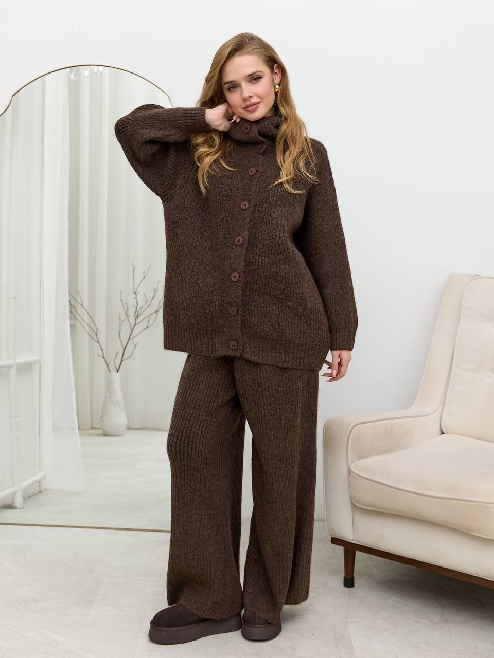 вязаные костюмы,костюм теплый вязаный оверсайз лапша с брюками allamoda,трикотажные костюмы,костюм вязаный с брюками широкими палаццо шерстяной сити текс,вязаный костюм женский с брюками