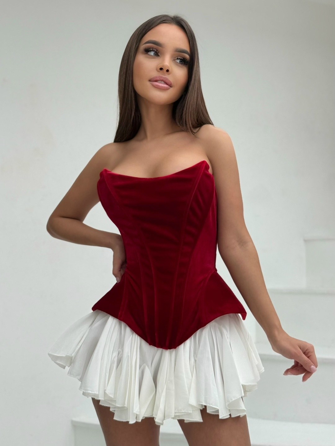 корсет из бархата,бархатный корсет,корсет атласный,красный корсет,корсет