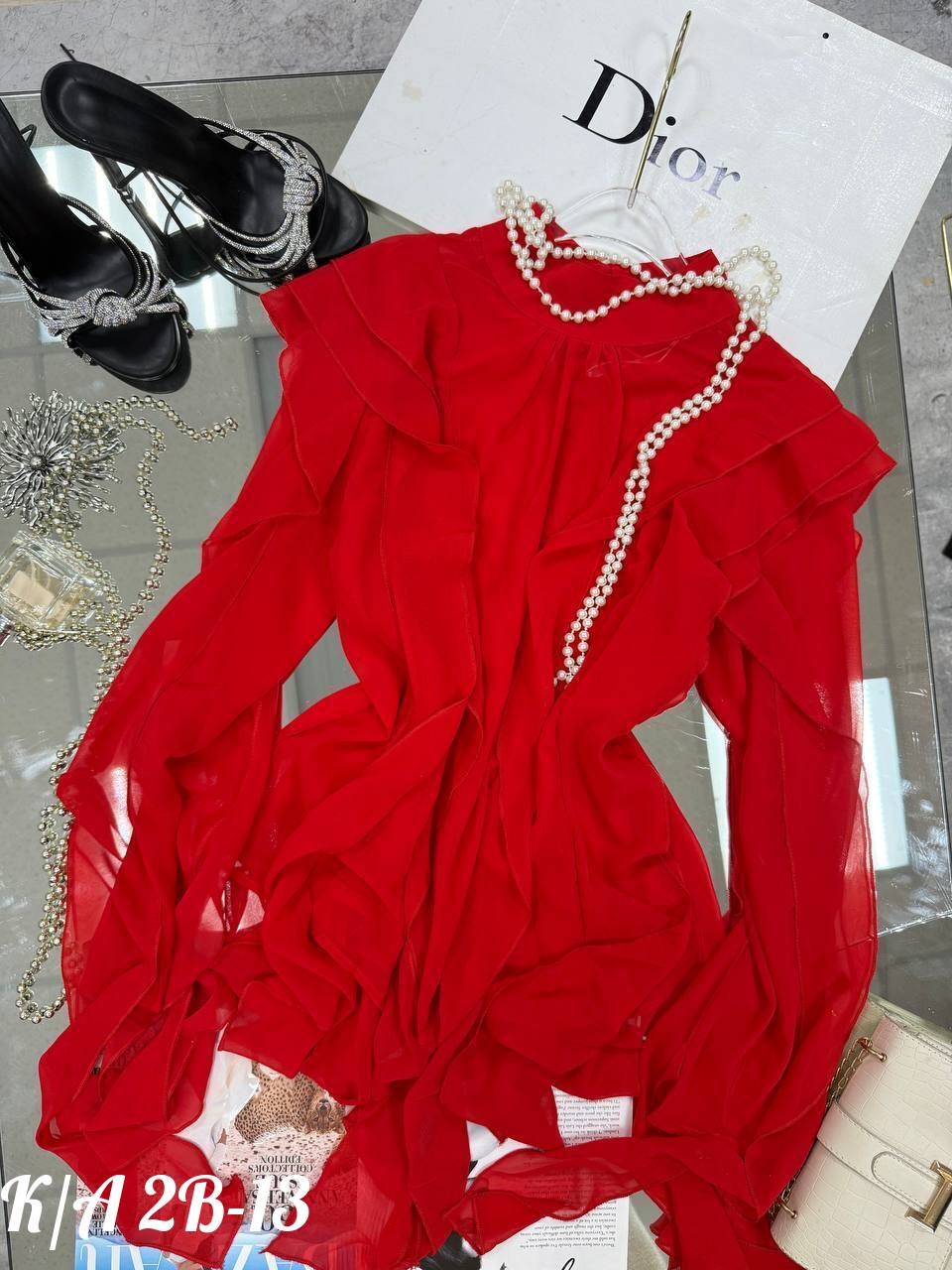 блузка нарядная из шифона с рюшами и воланами nermilova,блузка праздничная из шифона с воланами,блуза нарядная шифоновая с розой рюшами emberens,блузка празничная нарядная из шифона с рюшами и воланам