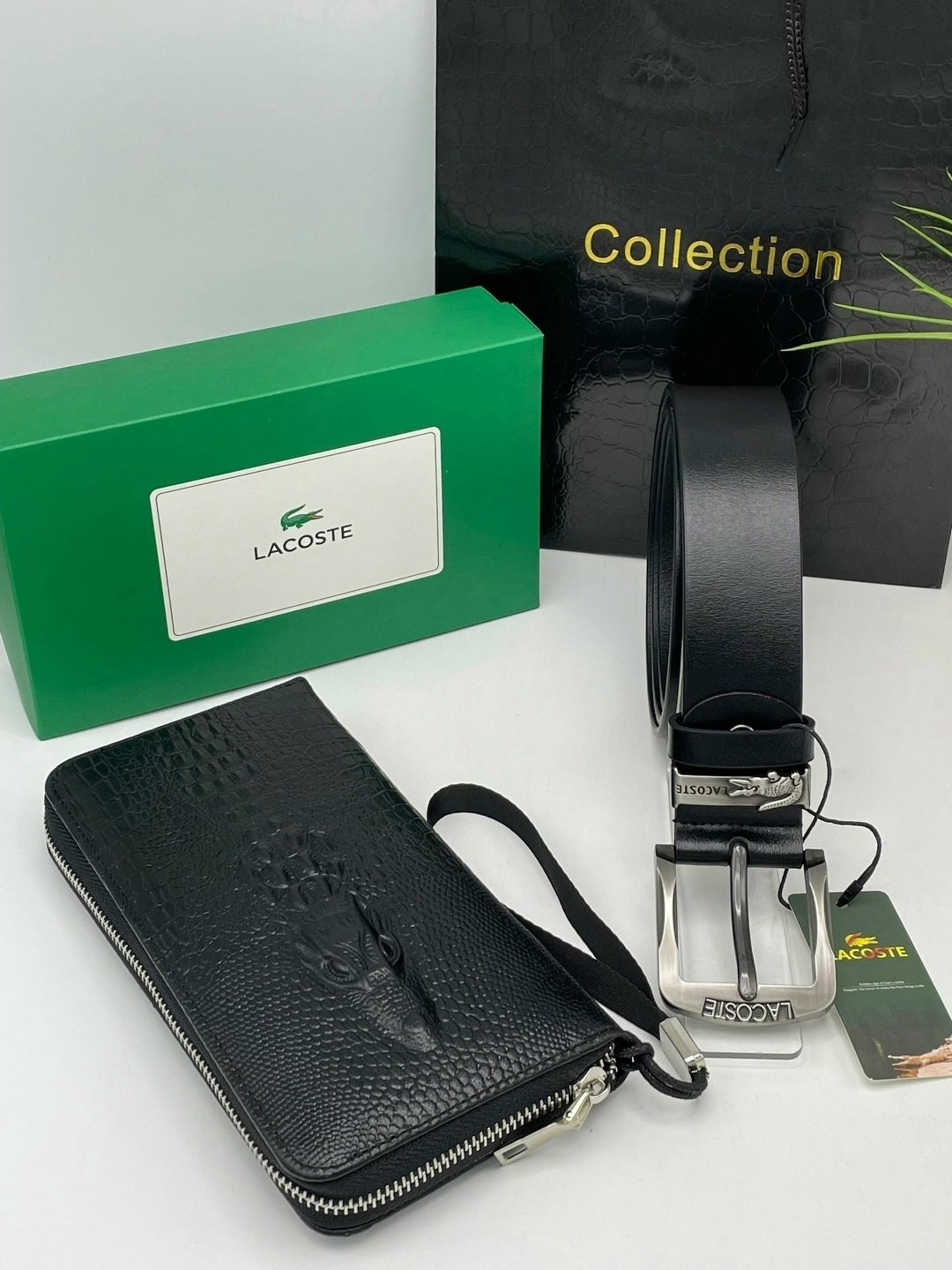 подарочный набор lacoste для мужчин,мужской подарочный набор "lacoste" в наборе кошелек, ремень в коробке,часы ремень портмоне lacoste набор для мужчин,подарочный набор lacoste,ремень lacoste натураль