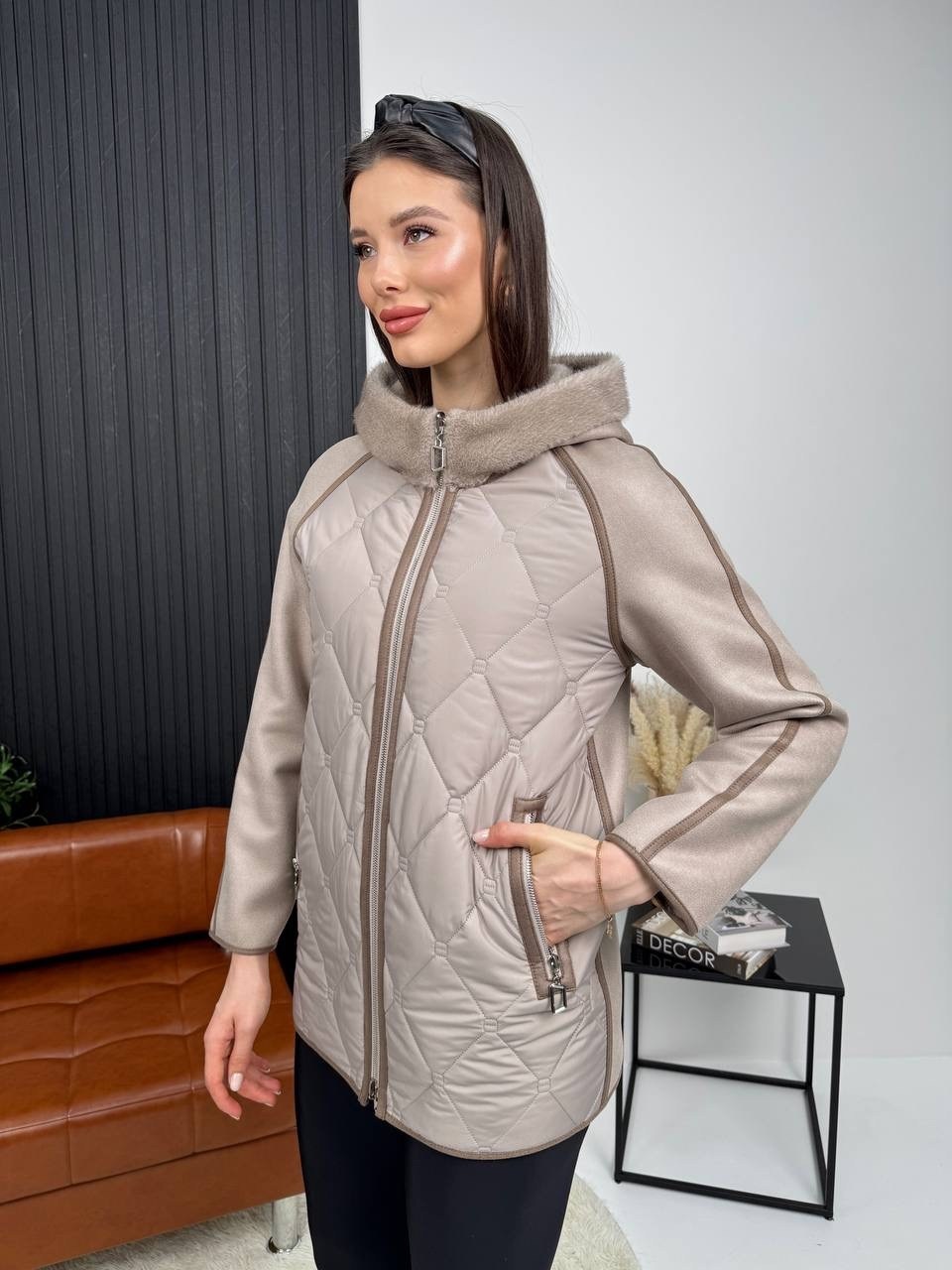 куртка из альпаки с капюшоном akteri цвет бежевый,куртка из альпаки,меховое пальто,полушубок бежевый,куртка женская