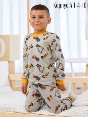 пижама для мальчика 140-146,пижама для мальчика 8692 теплая,детская пижама kaftan п00000560 серый,пижама детская для мальчика 110,пижама для мальчика