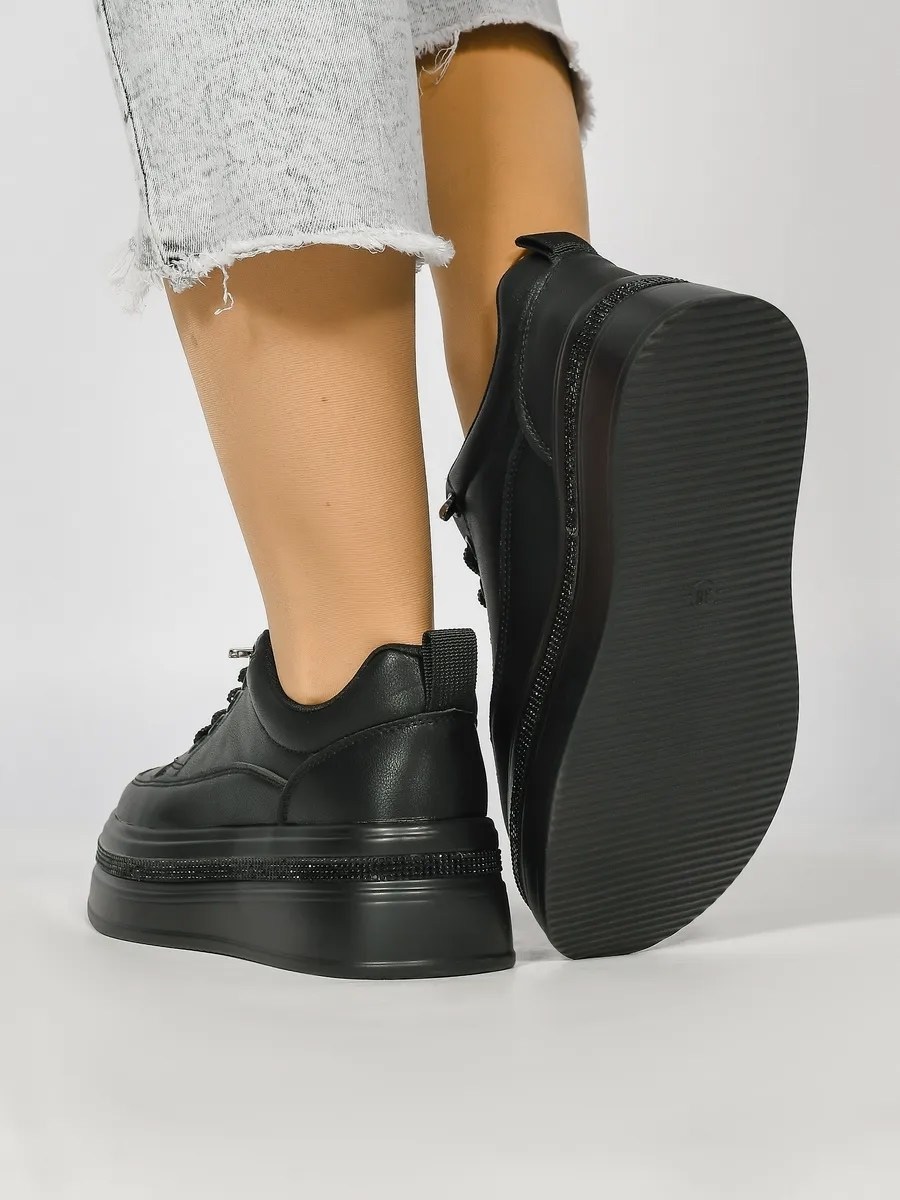 кроссовки женскиe,, женская,кроссовки женские черные,кроссовки на высокой подошве cvmartanni 211982492