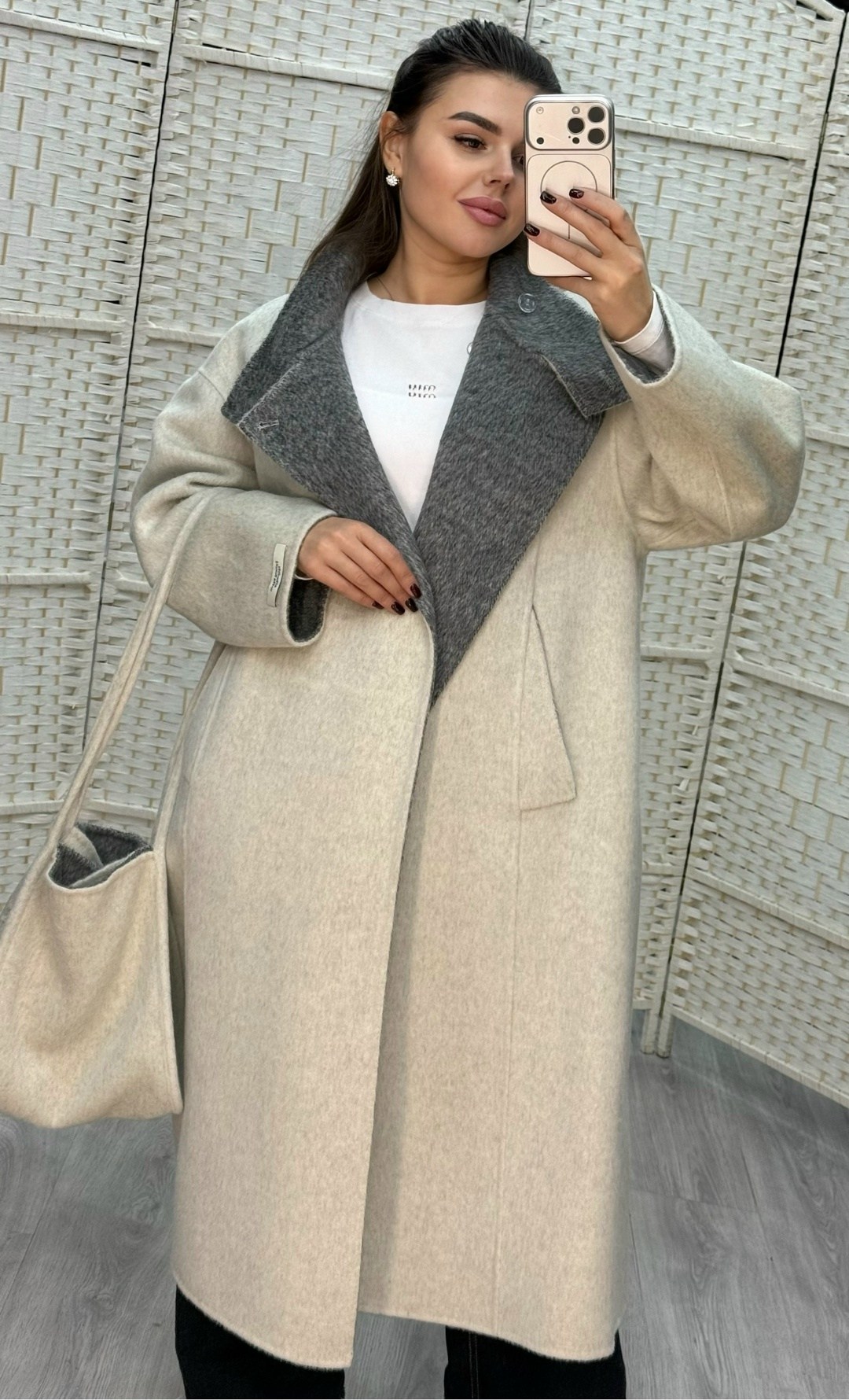 комбинированное пальто,пальто модное,пальто оверсайз,пальто женские,шерстяное пальто