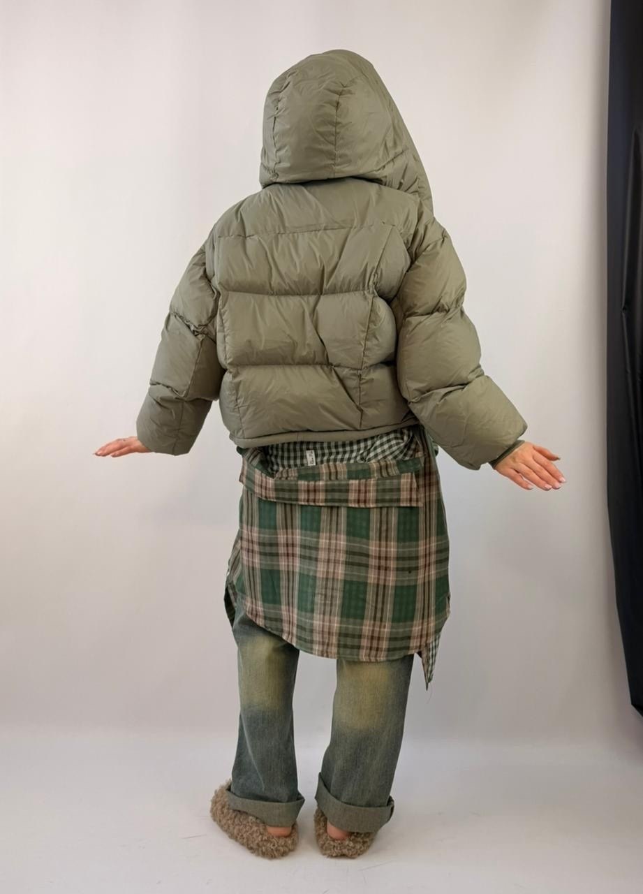 пуховики оверсайз,куртка оверсайз,зимняя куртка-пуховик y.a.s. зеленый,пуховик хаки женский,куртка и пуховик